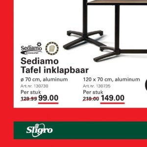 Tafel op Sligro