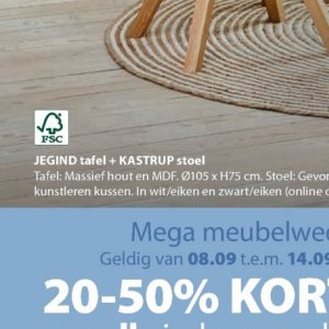 Tafel op JYSK