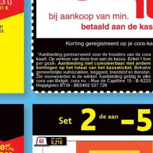 Vuilniszakken op Cora